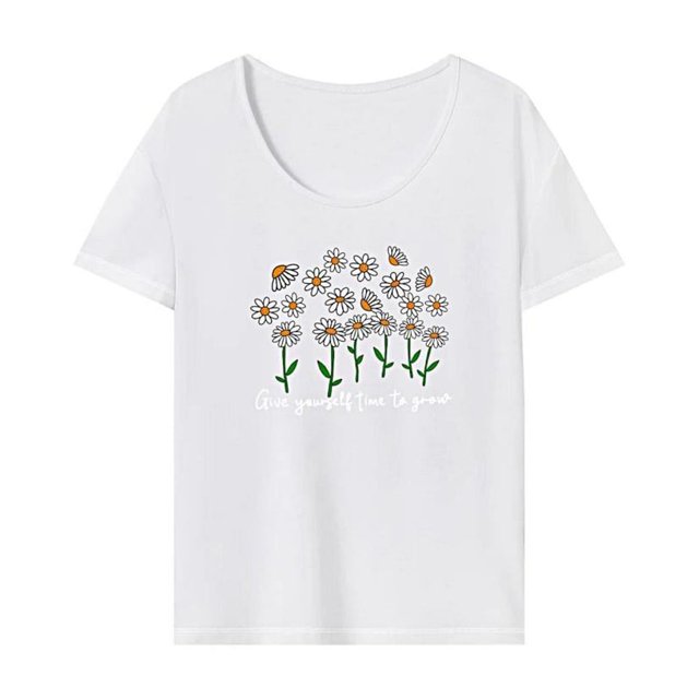 Camiseta Básica para Mujer Jinwen Cuello Redondo Manga Corta