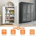 thumbnail image 7 of OCHAPA Freestanding Pantry Cabinet, Arched Storage Cupboard with Adjustable Shelves, White, 7 of 7