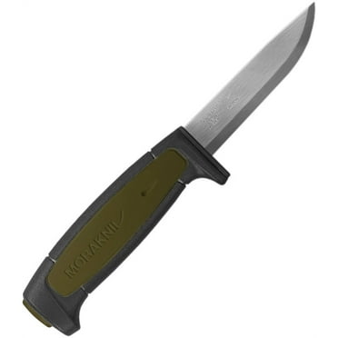 MORA Basic 35" Stainless Tactical Knife, with Black Molded Plastic Belt Sheath