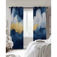 thumbnail image 3 of Navy Blue Blackout Curtains 45 Inches Long for Bedroom, Abstract Modern Oil Painting Art Thermal Insulated Room Darkening Black Out Window Curtain Panels Grommet Drapes for Living Room, 3 of 8