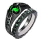 thumbnail image 3 of Fashion Black Tungsten Wedding Celtic Dragon Ring With Green/red Zirconia Punk Men"s Stainless Steel Carbon Fibre Couple"s Ring, 3 of 3