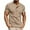 Khaki, variant on Mens T-Shirts Qiggri Men Leisure Solid Color Versatile Button Round Neck T-shirt Top Short Sleeve Mens Shirts Casual