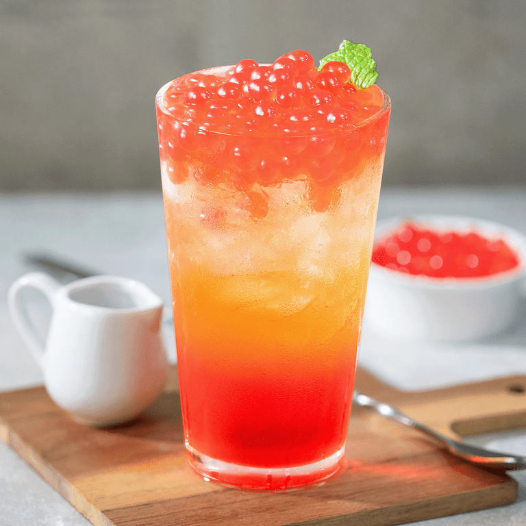 Tea Zone Raspberry Popping Pearls, 1 lbs, Boba Milk Tea, Vegan
