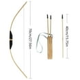 thumbnail image 2 of Traditional Wooden Archery Set with Bow Three Arrows and Quiver for Outdoor Target Practice and Recreational Use, 2 of 4