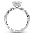 thumbnail image 2 of Eterna Jewel 1.8 Ct Lab Created Diamond Ring - Asscher Cut Engagement Ring with Baguette Accents - 14K White Gold Plated Winding Design - Wedding Jewelry for Special Day - Ideal Gift for Wedding, 2 of 3