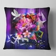 thumbnail image 2 of Designart Abstract Floral Design with Dove - Floral Throw Pillow - 18x18, 2 of 5