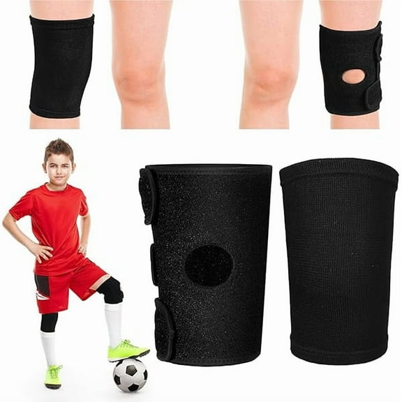 2 Pcs Kids Knee Brace, Youth Knee Compression Sleeve for Children Support for Boys Girls Basketball Volleyball Sports Gymnastics(Black)