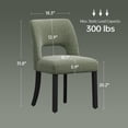 thumbnail image 3 of Vknow Furniture Durable Polyester Dining Chairs Set of 6 with Cutout Back and Wood Legs for Dining Room Kitchen,Green, 3 of 5
