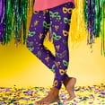 thumbnail image 6 of Festive Outfits for Women Mardi Gras Leggings Colorful Graphic Printed Tights Holiday Party Slim Fit Pants (3XL, Purple 01), 6 of 6