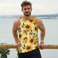 thumbnail image 6 of Fuzoiu Scottish Plaid Sunflower Print Men's Workout Tank Tops,Sleeveless Gym Shirt Quick Dry,Fitness Bodybuilding T-Shirt,Muscle Athletic Workout Tee-XX-Large, 6 of 7