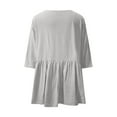 thumbnail image 6 of Fanxing Summer Linen Work Tops for Women Trendy Button Down V Neck Boho Long Tunics Tops S-2XL, 6 of 7