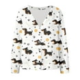 thumbnail image 5 of HCYSFG Womens Dachshund Print Cardigan Paw Bone Tennis Ball Graphic V Neck Button Front Long Sleeve Sweater Casual Open Front Top, 5 of 5