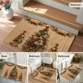 thumbnail image 6 of Western Christmas 2'x3' Washable Rug, Cowboy Xmas Tree Vintage Wooden Brown Non-Slip Soft Doormat Area Rugs for Entrance Bathroom Bedsides, Carpet for Kitchen Bedroom, Entryway Floor Mat, 6 of 9