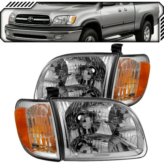 EPIC LIGHTING Halogen Replacement Spec Headlights Regular Access Cab Compatible with TOYOTA 00-04 TUNDRA [ TO2502129 TO2530135 811500C010 815200C010 ] Combo