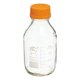 thumbnail image 1 of Botella de almacenamiento de vidrio borosilicato graduada de 500mL Uxcell con tapa amarilla, 1 of 5