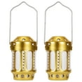 thumbnail image 1 of yeacher Elegant Dual-Pack Outdoor Tea Light Lanterns in Gold (Candles Not Included), 1 of 6