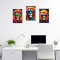 thumbnail image 4 of ZHONGYUTONG Lion Canvas Wall Art 3 Pieces Lion Wearing Glasses Poster Prints Abstract Colorful Animal Paintings Home Decor Framed (20.00" x 28.00" x 3PCS), 4 of 6