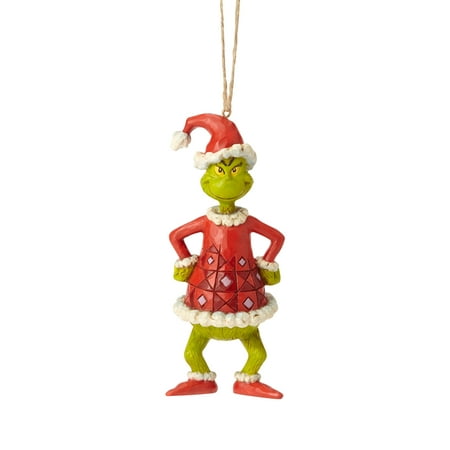 Jim Shore Grinch Dressed As Santa Hanging Ornament
