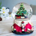 thumbnail image 3 of Bubble Ranch Nutcracker Christmas Snow Globe 6" H Music Box Musical Indoor Decoration Ornaments Train Around Christmas Tree with Battery Operated Led Light Home Decor, 3 of 8