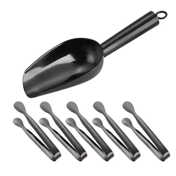 Pinzas de servicio, 6 unidades, acero inoxidable, para hielo y cubiteras, pinzas de cocina y para postres