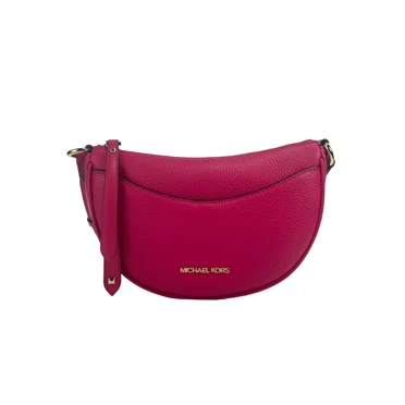 Michael Kors Dover Small Pink Half Moon Crossbody Bag Purse