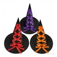 thumbnail image 4 of LNZGNM Halloween Women's Witch Hat, Pointed Crown with Wide Brim, Lightweight and Comfortable for Halloween Parties, Themed Photo Shoots, Ready for the Spotlight,Red(One Size), 4 of 5