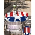thumbnail image 4 of 4th of July Tablecloth with Umbrella Hole and Zipper Patriotic Stars Round Outdoor Tablecloths 60 Inch Table Cloths American Flag Red White and Blue Stripes Table Cloth Cover for Independence Day, 4 of 5