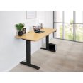 thumbnail image 1 of EFFYDESK Business Height Adjustable Home Office Computer Standing Desk with Cable Management Tray (59"×29") Oak Wood on Black Frame, 1 of 5