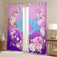 thumbnail image 2 of Homewish Children Teenagers Sport Figure Skating Curtains Pack of 2 (42x84 Each),Gradient Bling Splash Curtains Blackout,Chic Floral Flowers Bedroom Curtains,Super Cozy Room Decor, 2 of 6