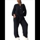 thumbnail image 2 of Conjunto de 2 Piezas de y Algodón para Mujer, con Cuello en V, Camisa de Larga Abotonada y Pantalón con Bolsillos Negro XL, 2 of 7