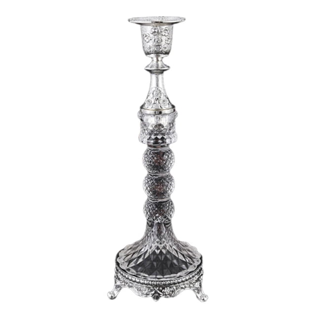 Candelabro decorativo para centro de mesa, candelabro cónico para cena de boda. Plata