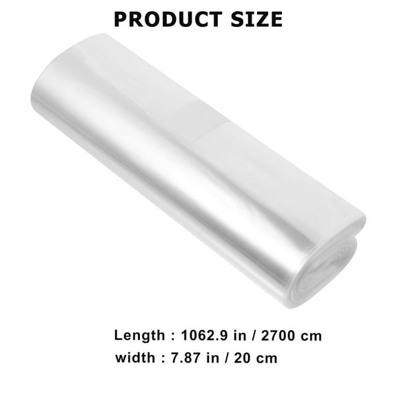 GARVALON PVC Heat Shrink Film Roll for Storage Pouch Sealing and Moisture Protection 1Set