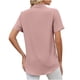 thumbnail image 4 of Fiudx Liquidación de Ahorros de Verano Blusa de Manga Corta con Botones y Cuello Redondo para Mujer, Blusa Holgada de Color Sólido, 4 of 7