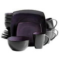 thumbnail image 1 of Gibson Soho Lounge Dinnerware set, Square, Purple, 1 of 5