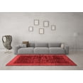 thumbnail image 3 of Ahgly Company Indoor Square Abstract Red Modern Area Rugs, 4' Square, 3 of 4