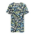 thumbnail image 5 of Hvot&aat Womens Summer Exotic Floral Printed T Shirts Casual Pleated Short Sleeve Blouses Loose Flowy Pullover, 5 of 6
