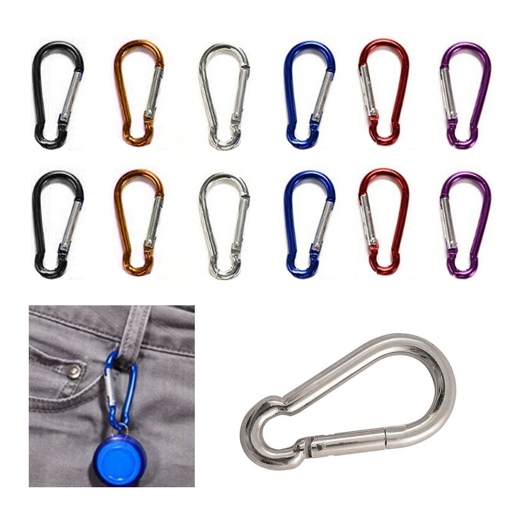 10PCS Lock Carabiner Snap Hook Hanger Lock Clip Keychain Hiking Replace 