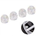 thumbnail image 1 of Valve Stem Caps, 4 Pack Handmade Rhinestone Tire Valve Caps Crystal Universal Tire Caps for Car Wheels - Silver, 1 of 5