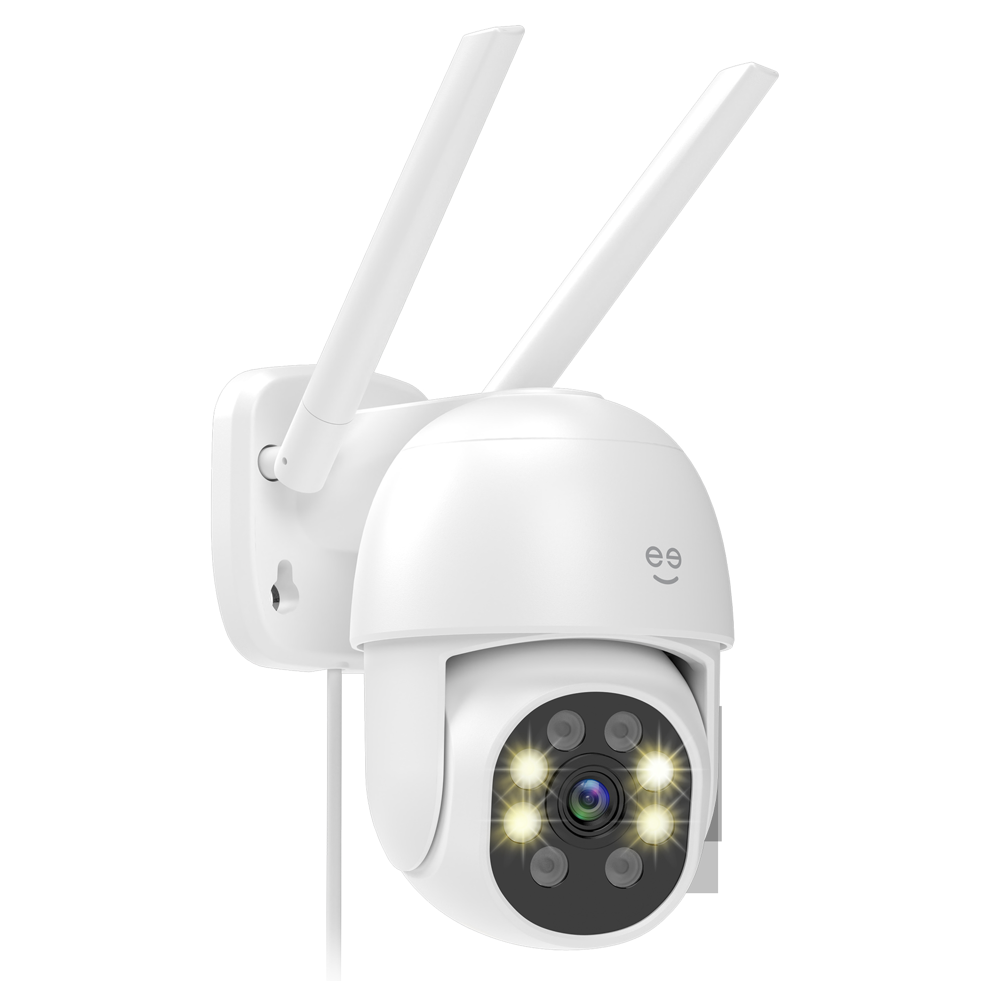 Geeni Lookout 2K QHD Security Outdoor Camera - Auto-Follow Pan-Tilt, Color Night Vision, Two-Way Audio, Dual-Band Wi-Fi, Weather Resistant - White