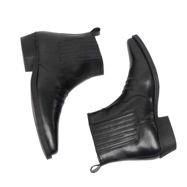 Woodland Mens Distressed Leather Gusset Western Ankle Boots