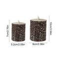 thumbnail image 3 of Eespoir 2Pcs Flameless Candle Lights, Pines Bark Flickering LED Candles, Battery Operated, For Winter Halloween/Christmas Home Decoration(1 Large &1 Small), 3 of 6