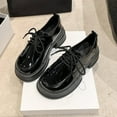 thumbnail image 5 of Lovskoo 2024 Women's Dress Leather Shoes Platform Round-Toe French Vintage Mary Shoes Flat Shallow Mouth Gentle Patent Leather Spring Shoes Black, 5 of 8