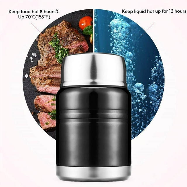 Maoww 500ML Boîte à Lunch en Acier Inoxydable Bento Boîte Récipient Alimentaire Portable avec Bécher Braisé Vaisselle