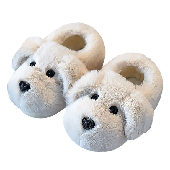 HUANBAI Children's Winter Cute Cartoon Boys And Girls Foot Slippers Baby Drag 6-7 Years