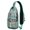 Greenish-blue-44, variant on Ink Style Rustic Sling Bag, Vintage Folk Crossbody Backpack with Wood Grain Artistic Design for Commuting