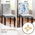 thumbnail image 5 of Ocean Seahorse Chair Covers Set of 6 Starfish Shell Seaweed Watercolor Chair Back Covers Stretch Removable Washable Slipcovers Protector for Dining Room Kitchen Party Decor, 5 of 5