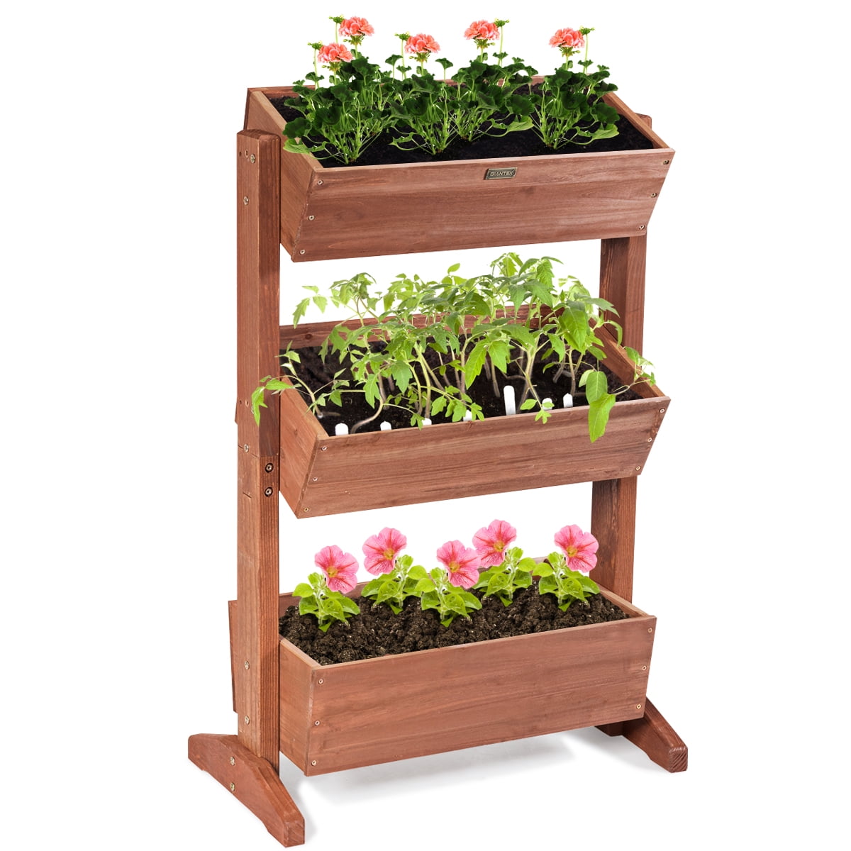 Details about   3 Tier Raised Garden Bed Vertical Freestanding Planter With Three Holes Design 
