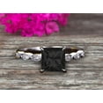 thumbnail image 1 of 1.75 carat Classic Princess Cut Black Diamond Moissanite Engagement Ring on 10k White Gold Classic Vintage Art Deco, 1 of 5