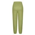 thumbnail image 6 of Avrnliq Womens Ultra Soft Stretch Casual Jogger Pants, Relaxed Fit Straight Leg Tapered Ankle Pants with Elastic Drawstring Waist and Functional Side Pockets, Army Green,Size 2XL, 6 of 7