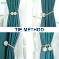 thumbnail image 6 of BadPiggies 2Pcs Magnetic Curtain Tiebacks Tie Holdback Elegant Pearl Ball Window Decor Handmade Buckles (Navy), 6 of 7
